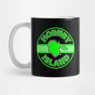 Hornby Island Simple Round Design - Bright Lime Green - Hornby Island Mug